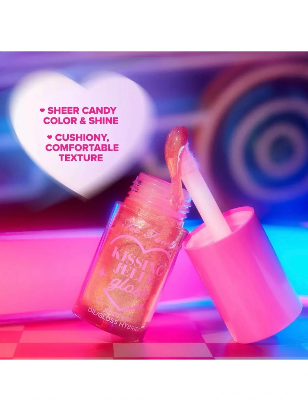 Too Faced Green Apple Kissing Jelly Gloss Juicy Lip Oil/Lip Gloss Hybrid